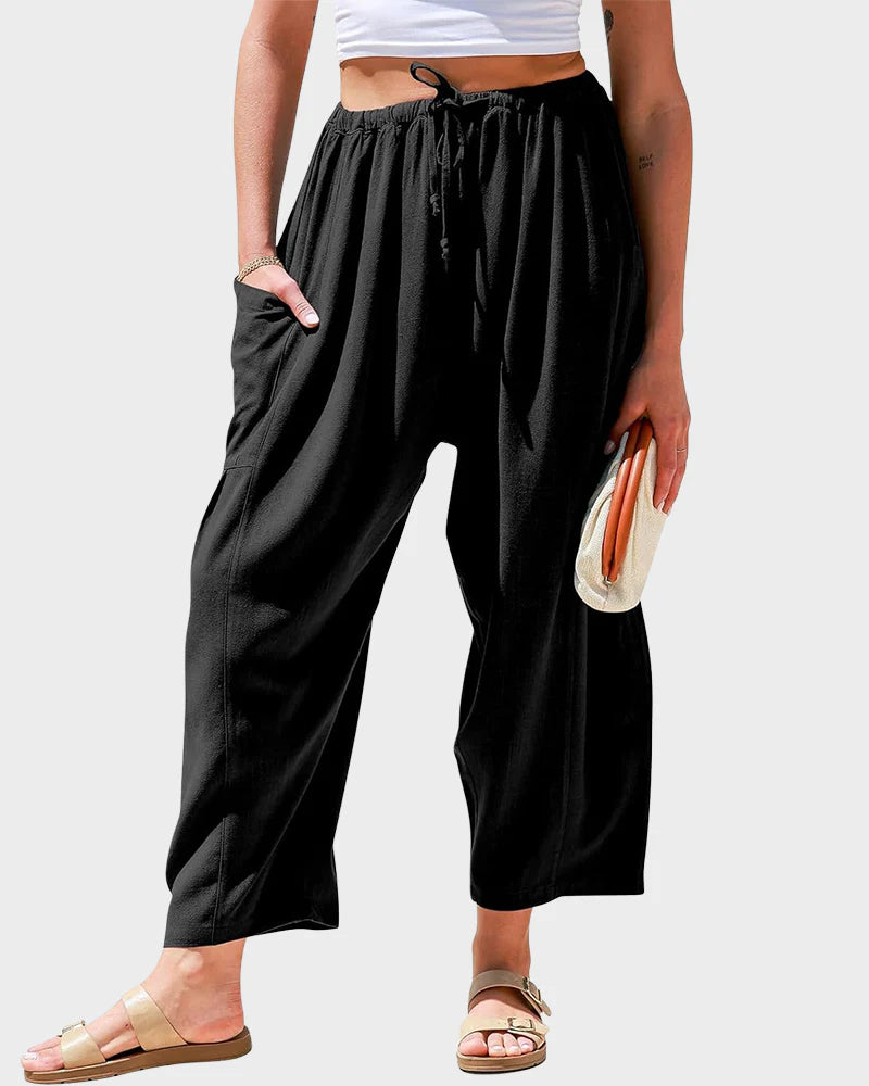 Women’s wide-leg linen trousers