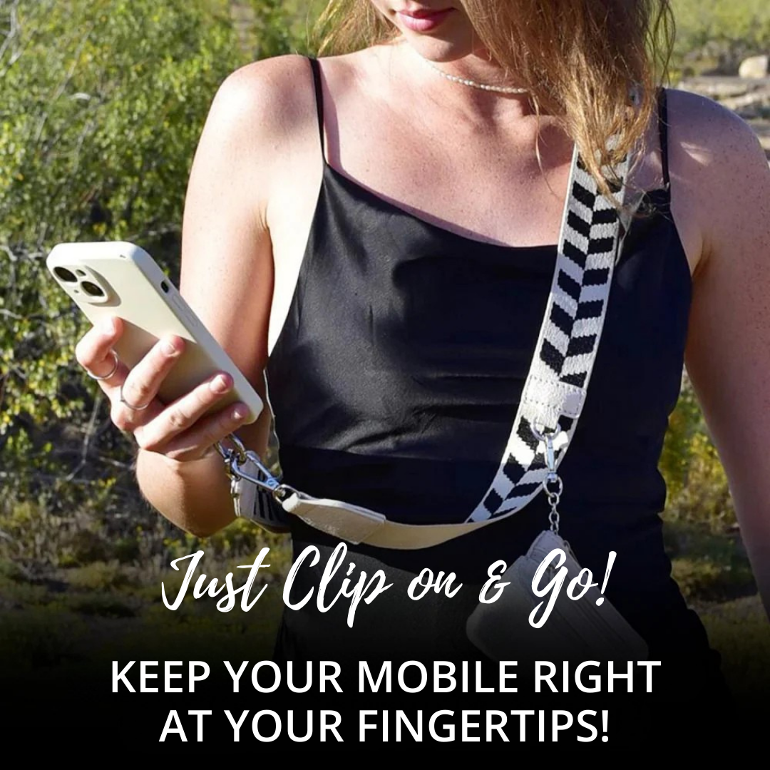 Clip & Go Mobile Strap (+ Pouch) - Chevron